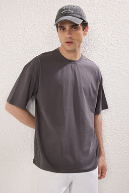 TRENDYOL MAN Mavi-Antrasit Oversize/Genis Kesim 2li Paket Bask?l?-Duz %100 Pamuk T-Shirt TMNSS25TS00212 - Trendyolmilla фото 4