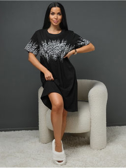 Платье домашнее "Саваж" Черный Серый