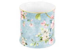 Кружка 380 мл 12,3*9*9 см "Яблоневый цвет на голубом" NEW BONE CHINA