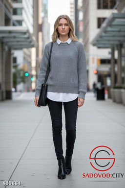 Свитер вязаный однотонный