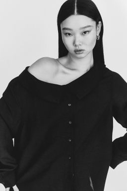 Camisa off-the-shoulder en mezcla de lino - H&m фото 2