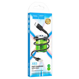 Кабель microUSB - USB, 1 м, "X83 Victory", силиконовый, в коробке (6931474770882) "HOCO", черный, 2.4A