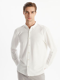 Slim Fit Uzun Kollu Erkek Dokulu G?mlek