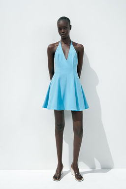 HALTER GORED SHORT DRESS