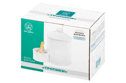 Банка д/соли 500 мл 15,5*10*14,5 см Тропики с крышкой, деревянной ложкой - Elan gallery фото 17