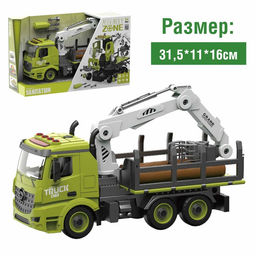 Конструктор винтовой Лесопогрузчик, свет, звук, инерция, 76 деталей