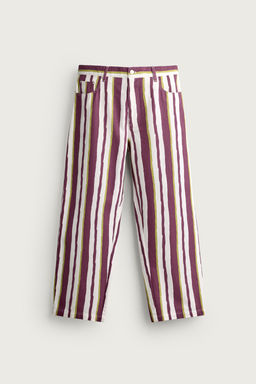 PANTAL?N STRAIGHT FIT RAYAS / Morado - Zara фото 6