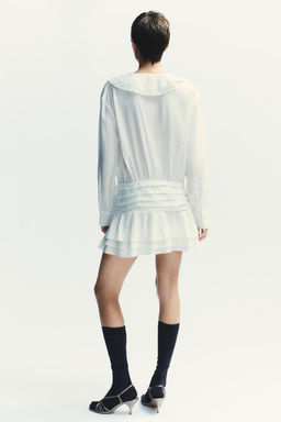 EMBROIDERED RUFFLE SHORT DRESS - Zara фото 5