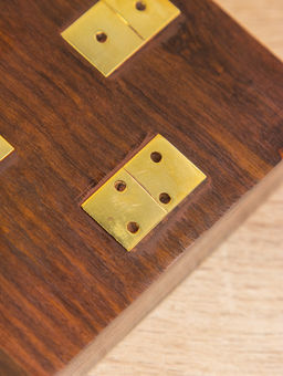 Настольная игра «Домино», 18.5×7.5×4 см, дерево шишам, латунь