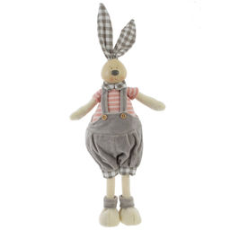 Игрушка набивная "Заяц/Зайка", L15 W8 H44/33 см, 2в.