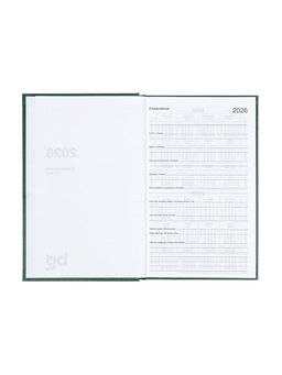 Ежедневник датированный Calligrata, А5, 2026, твёрдая обложка из бумвинила, 168 листов, тёмно-зелёный