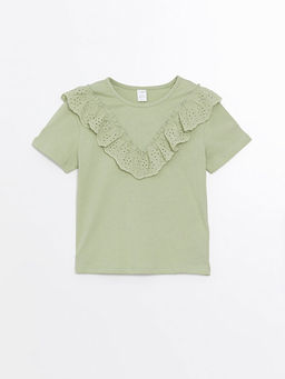 Bisiklet Yaka K?sa Kollu Basic K?z Bebek Ti??rt