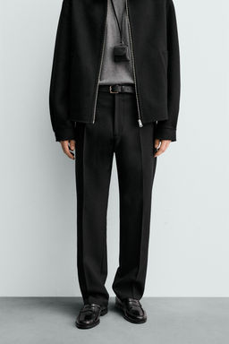 PANTAL?N CHINO 100% LANA ORIGINS / Negro - Zara фото 2