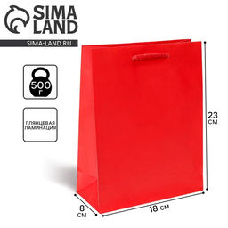 Цена за 2 шт. Пакет подарочный ламинированный, упаковка, «Красный», MS 18 х 23 х 8 см