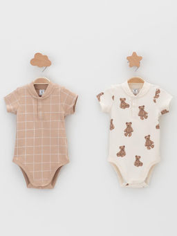 К 6543-2уп/молочный Н183,бежевый Н045.1 набор полукомбинезон (боди) яс