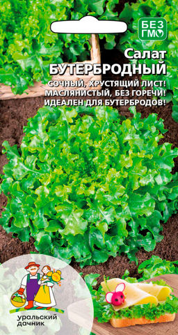 Салат БУТЕРБРОДНЫЙ Отличная прослойка между хлебом и колбасой! Листья без горечи, нежные, сочные, хрустящие! Можно выращивать на подоконнике!