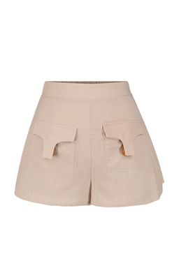 Bej Dokuma Aksesuarl? %100 Pamuklu Plaj Sort & Bermuda TBESS23SR00026