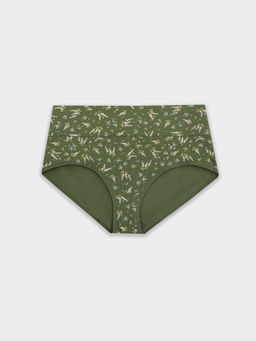 Цена за 2 штуки! Трусы макси зеленые с цветочным принтом