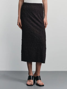 Фактурная юбка миди из вискозы / Zarina  фото 3