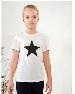 Футболка д/д принт Звезда, цвет белый, 100% х/б
