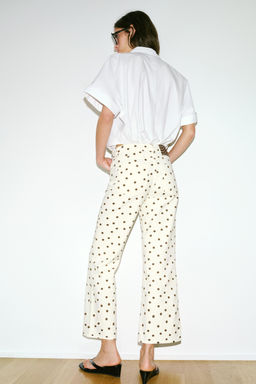 JEANS Z1975 MINI FLARE TIRO MEDIO LUNARES / Blanco roto - Zara фото 3