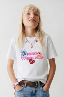 CAMISETA STICKERS HELLO KITTY  SANRIO / Blanco