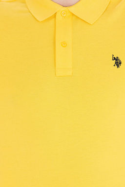 U. S. Polo Assn Мужская темно-желтая базовая футболка с воротником-поло - U.s. polo assn фото 6