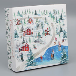 Коробка новогодняя складная «Сказочных моментов», 26×26×8 см