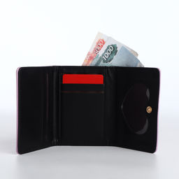 Кошелёк «Цветочек», маленький, для девочки, на кнопке, сиреневый