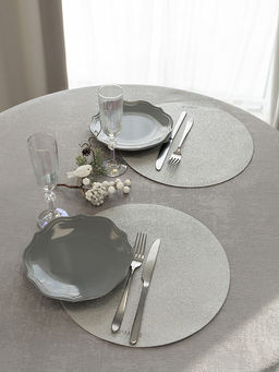 Набор салфеток сервировочных D33, 2 шт серебряный ПВХ