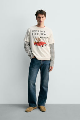 CAMISETA ILUSTRACI?N GREMLINS &  X DYLAN?S T-SHIRT CLUB X ZARA / Blanco roto