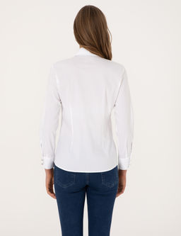 Beyaz Slim Fit Uzun Kollu G_mlek