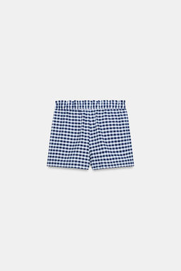 SHORTS CUADRO VICHY ZW COLLECTION / Blanco / Marino - Zara фото 10