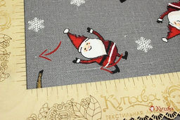 Рогожка Новогодний переполох цв.серый, СОРТ2, ш.1.5м, хлопок-100%, 165гр/м.кв - Купава фото 3