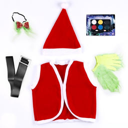 Карнавальный костюм «Похититель Рождества», рост 98-110 см, жилетка, колпак, перчатки, ремень, бант, грим