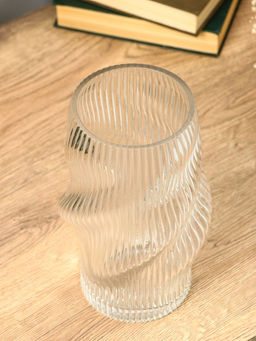 Ваза «Венди», 24.5×13×11 см, стекло, прозрачная