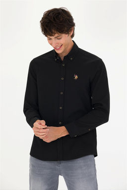 U. S. Polo Assn Мужская черная базовая рубашка с длинным рукавом - U.s. polo assn фото 3