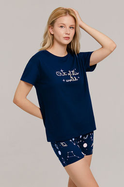 Арт. 9161 Пижама с шортами 42-50 (5 шт) Цвет:верх-темно-синий, низ-темно-синий - Калинка фото 17