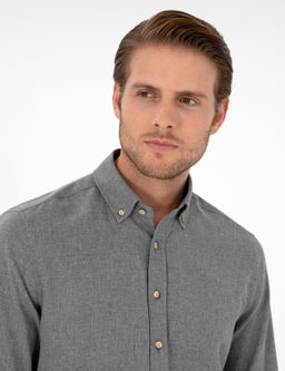 Gri Slim Fit Uzun Kollu G_mlek - Pierre cardin фото 2