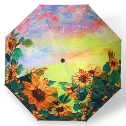 Зонт механический Природа, эпонж, 4 сложения, 8 спиц, R = 47 см, цвет МИКС - Simaland фото 2