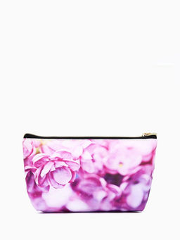 Косметичка женская на молнии, маленькая, с подкладкой, с двусторонним цветочным принтом