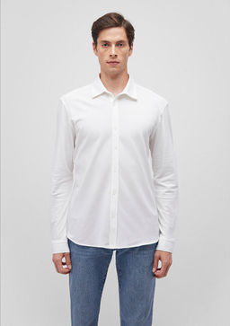 Beyaz Orme Gomlek - Mavi фото 3