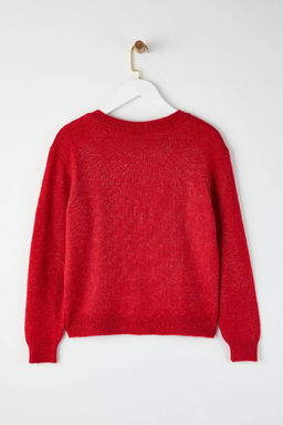 K?rm?z? Yumusak Dokulu Nak?s Islemeli Triko H?rka TWOAW26HI00157