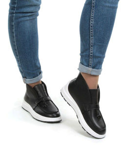 01-5281-1BLACK Ботинки демисезонные женские (натуральная кожа, байка) - No name фото 4