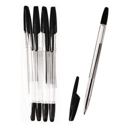 Набор ручек шариковых 4 шт. LANCER Office Style 820 узел 1.0 черный, корп.прозрачн.