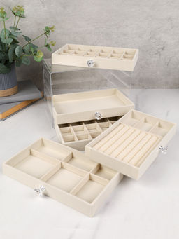 Шкатулка акриловая 5 слоев бежевая 23,5х13,5х16,5 см / XY2844-5 /уп 24/ - Галеонтрейд фото 4