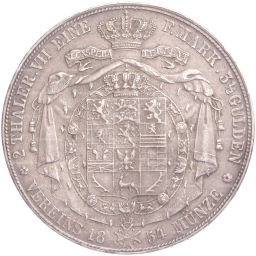 Монета 2 талера 1854 года В Брауншвейг