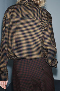 ZW COLLECTION GINGHAM BLOUSE - Zara фото 3