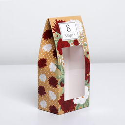 Цена за 5 шт. Коробка кондитерская, упаковка, 8 Марта, 9?19?6 см