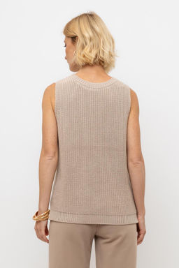 ЕВ 30206/бежевый меланж блуза-топ жен